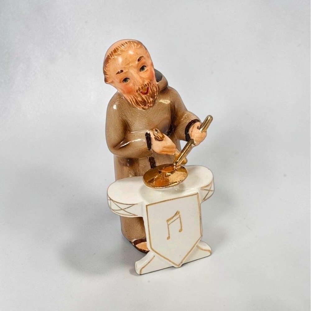 Vintage 1956 NAPCO Monk Drummer Figurine Made in Japan Musician Collectible Drum
